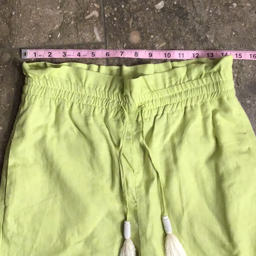 House of Harlow Green Linen Rayon Wide Leg Pants, S - Picture 5 of 11